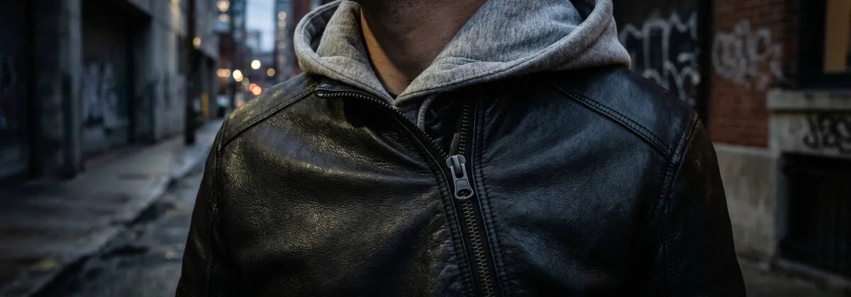 Herren-Lederjacken mit Kapuze