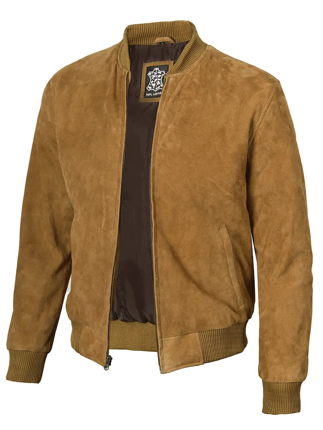Bomberjacke aus Wildleder, Braun für Herren