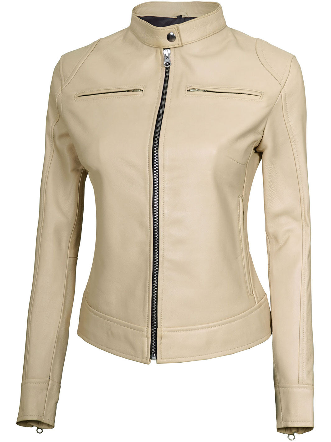 Beige Womens Leather Jacket