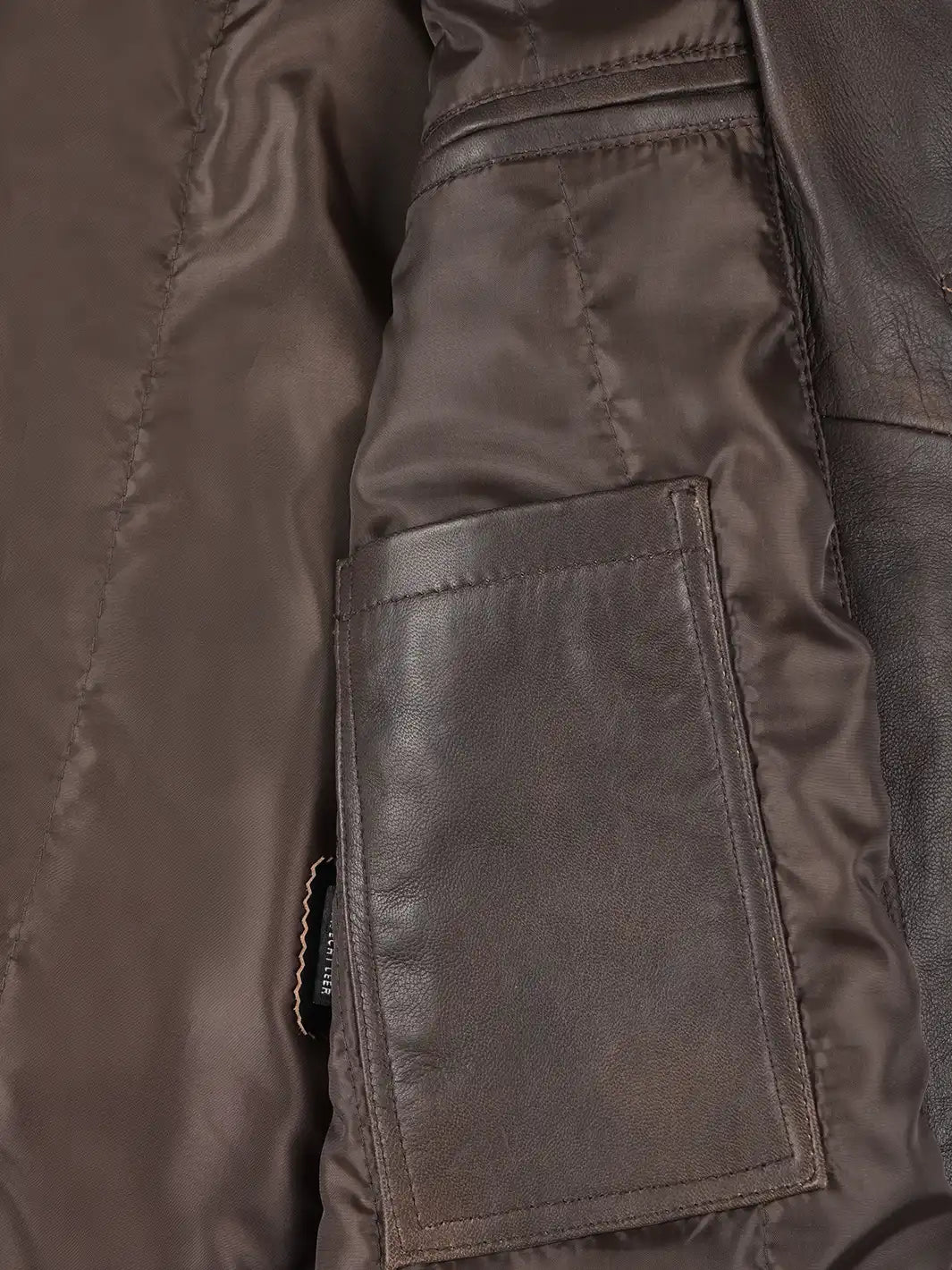 Dark Brown Leather Car Coat