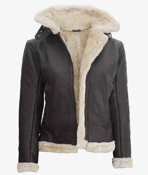 Dark Brown Leather Shearling Jacket