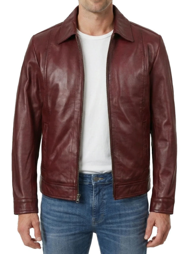 Harrington-Jacke mit Wachs-Finish, Burgund für Herren
