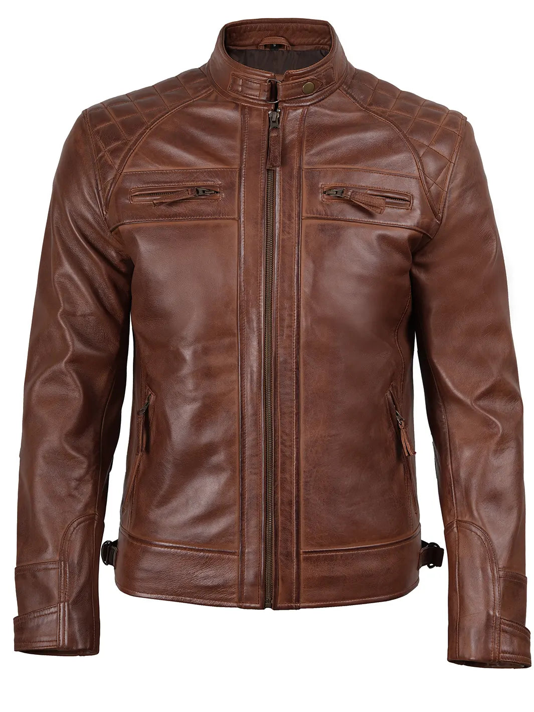Men's Brown Biker Leather Jackets