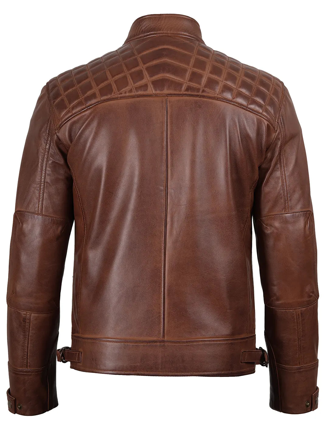 Men's Cognac Brown Biker Leather Jackets