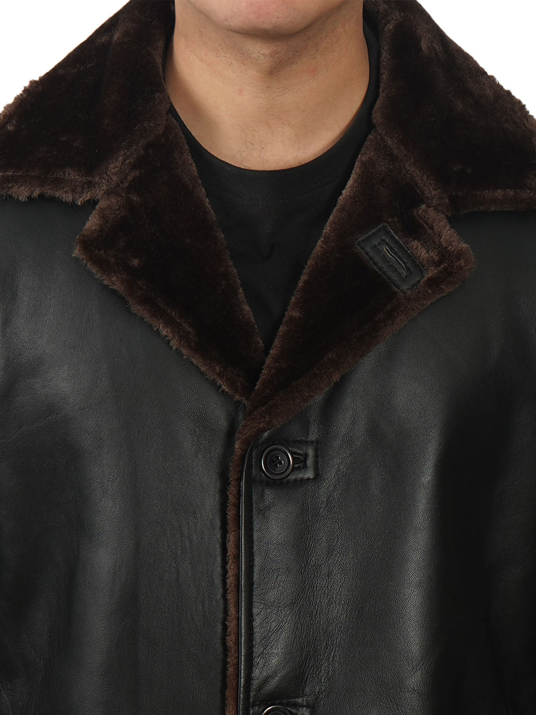 Mens Shearling Leather Coat