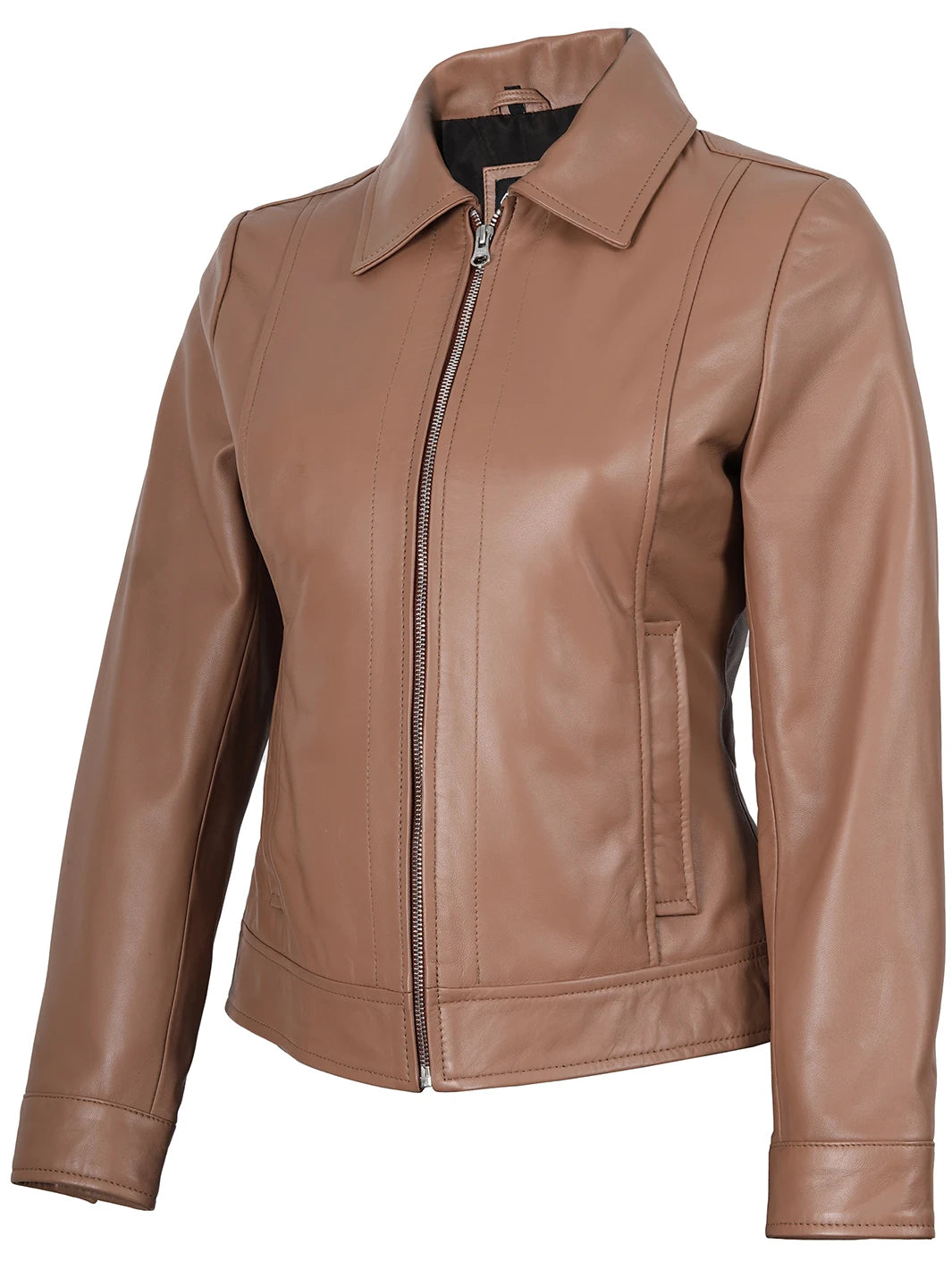 Mocha Brown Leather Jacket Womens