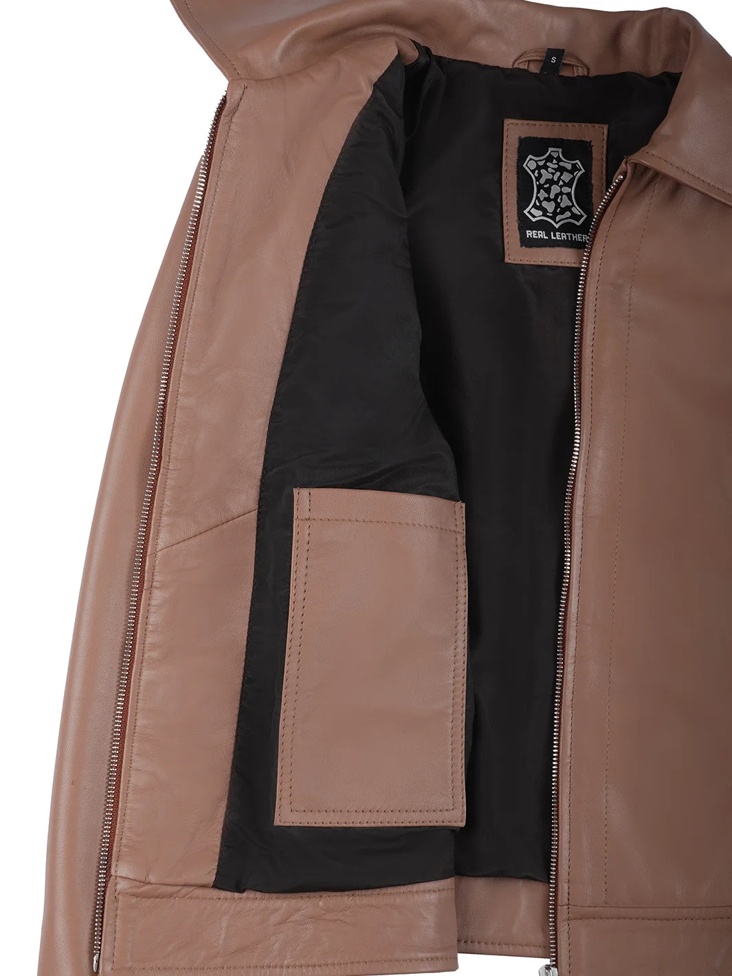 Mocha Brown Leather Jacket for Womens