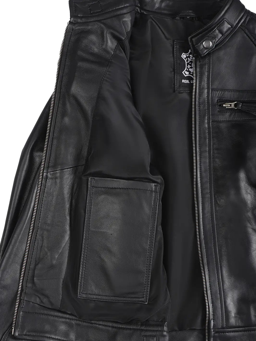 Petite Black Biker Leather Jacket – Women’s Cafe Racer Fit for Casual & Night Looks
