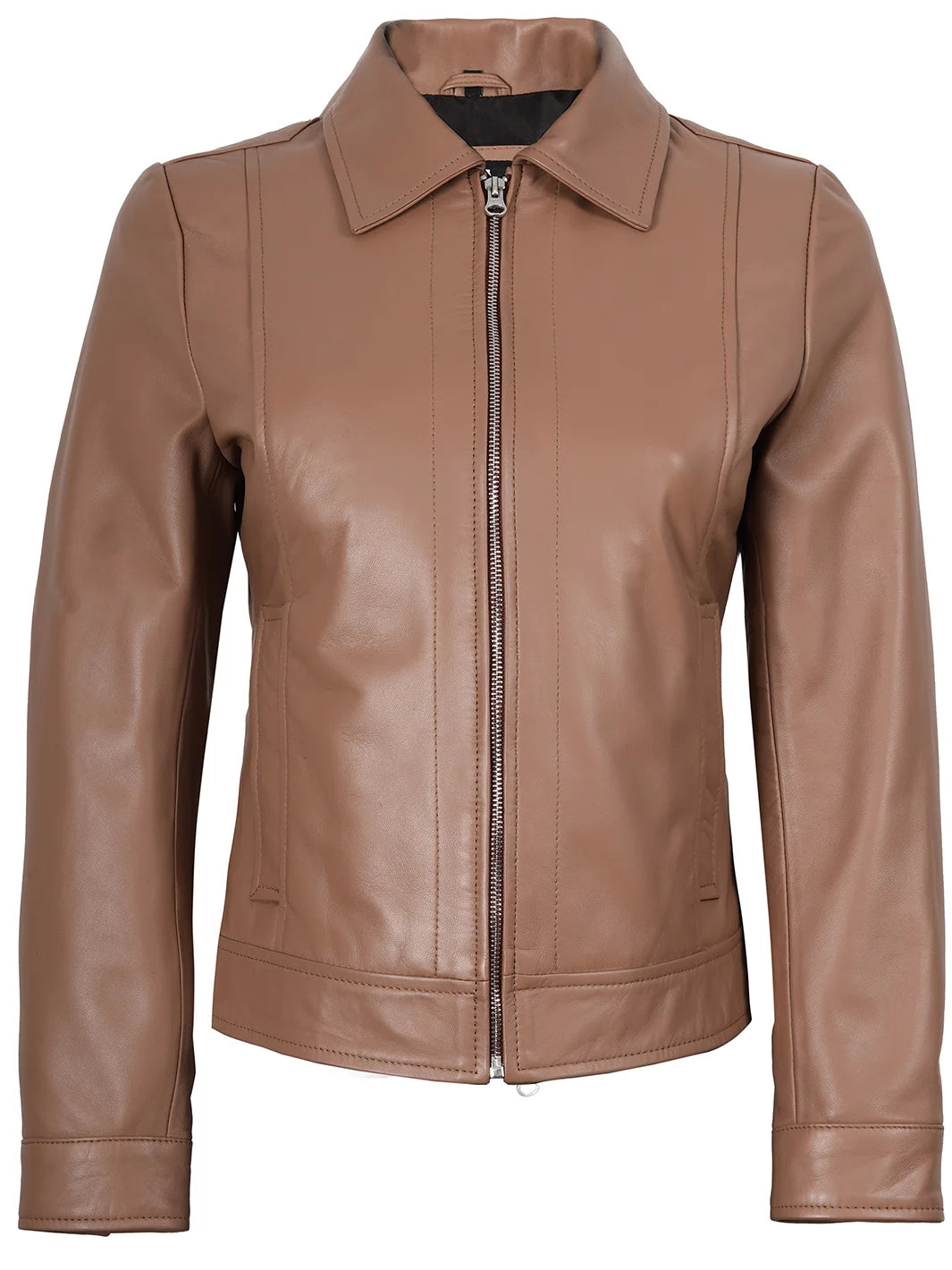 Womens Mocha Brown Leather Jacket