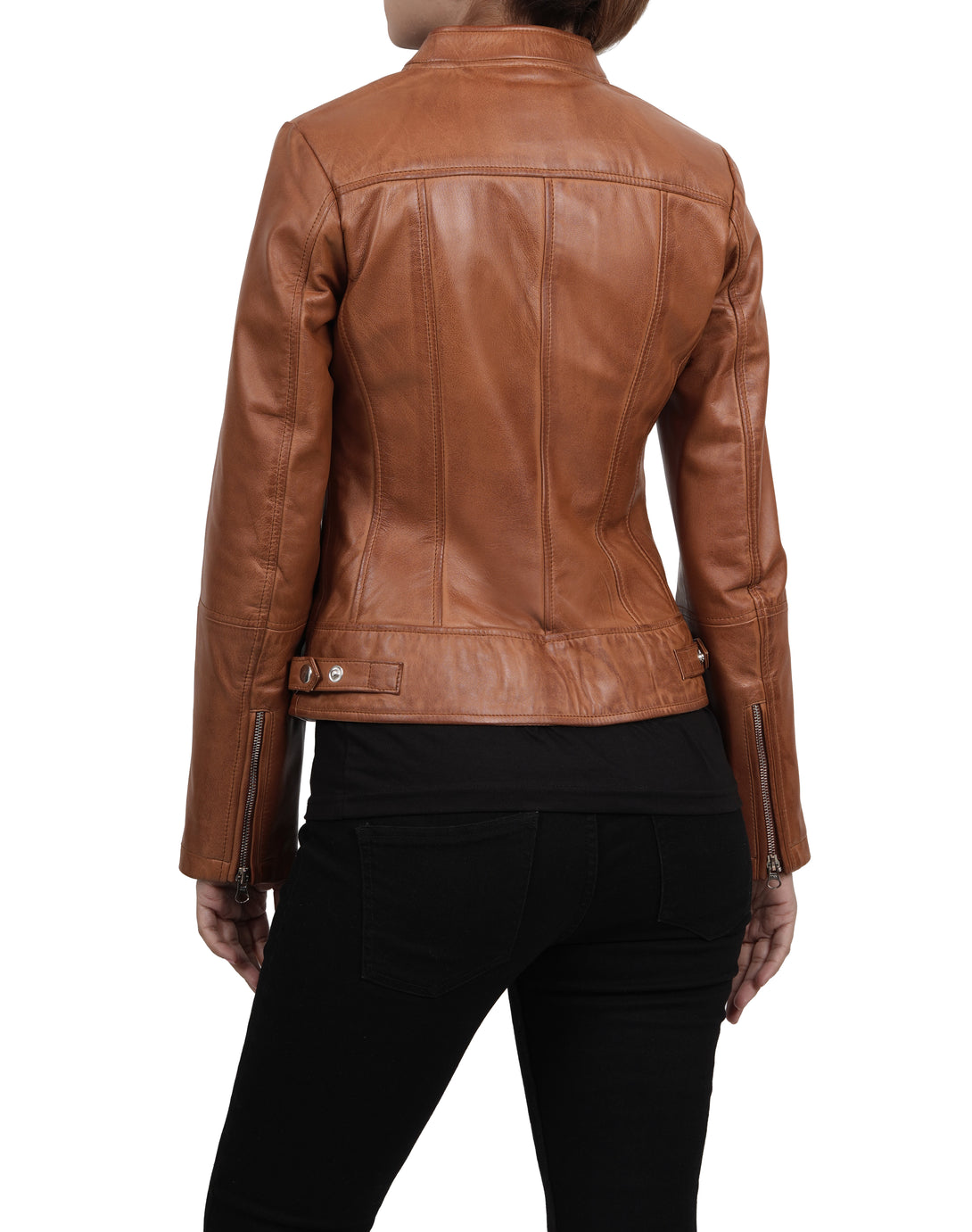 Womens Real Leather Jacket Brown