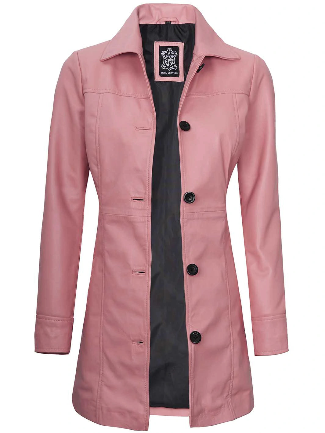 Womens leather car coat