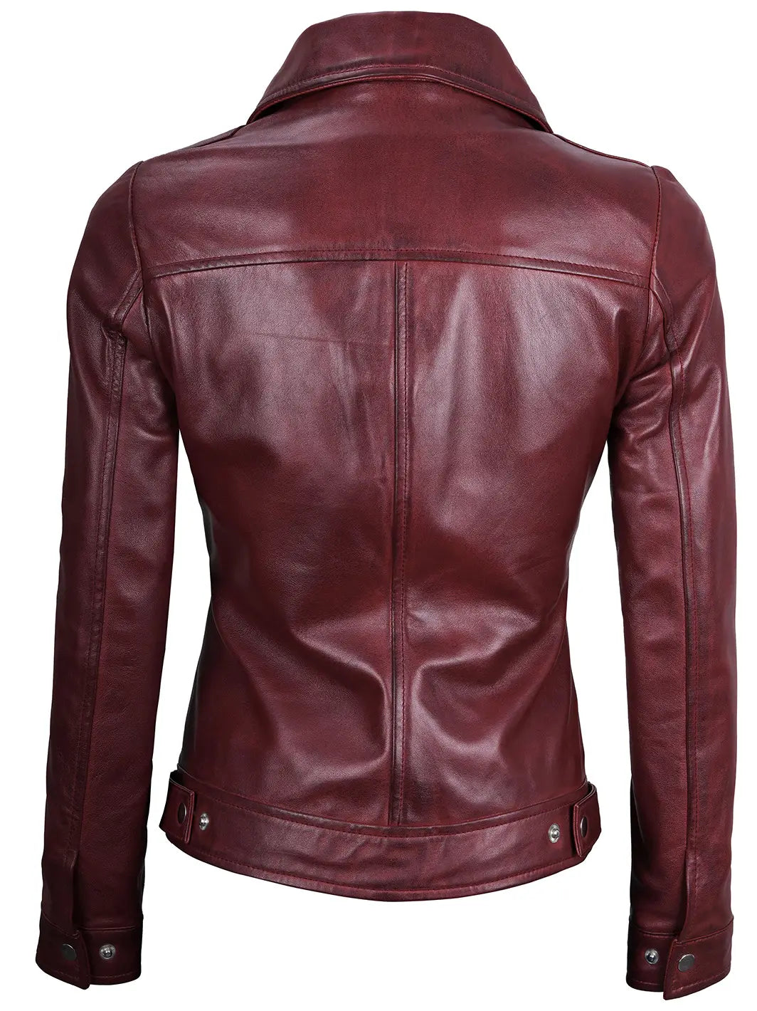 Womens maroon leather jacket