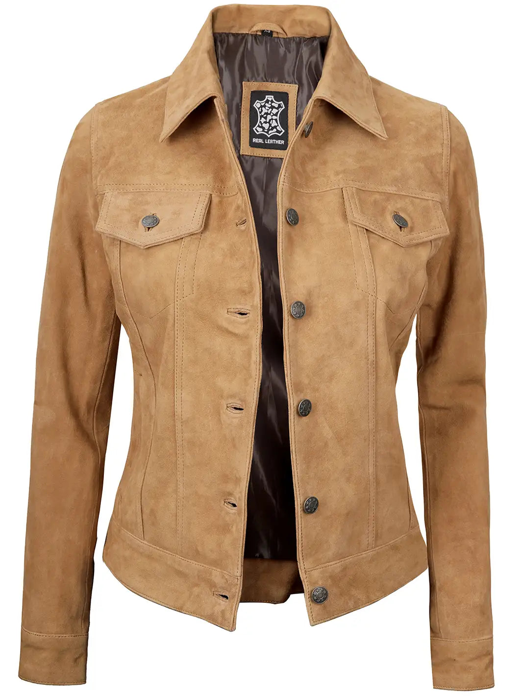 Women suede leather jacket