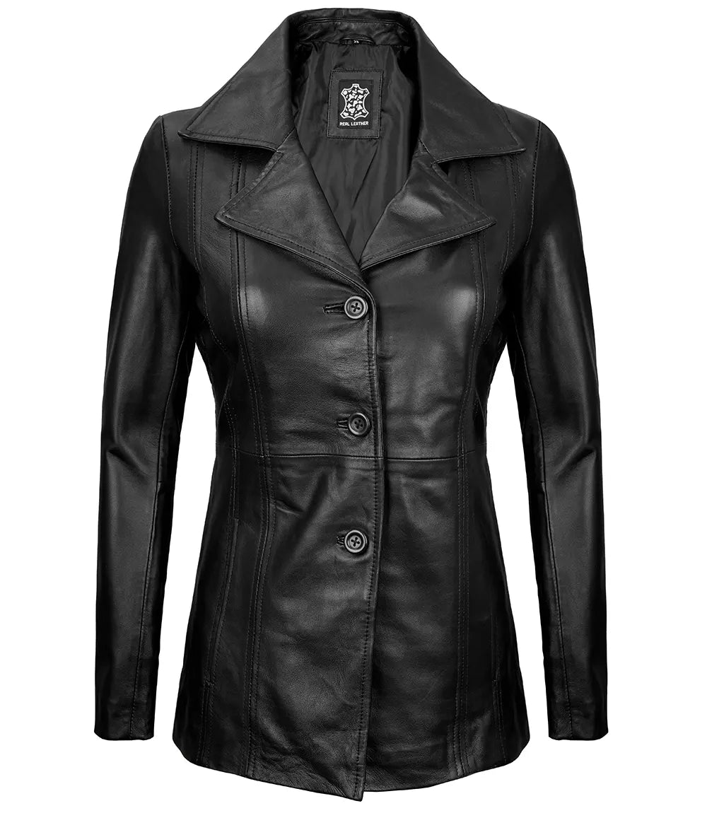 blazer womens real leather