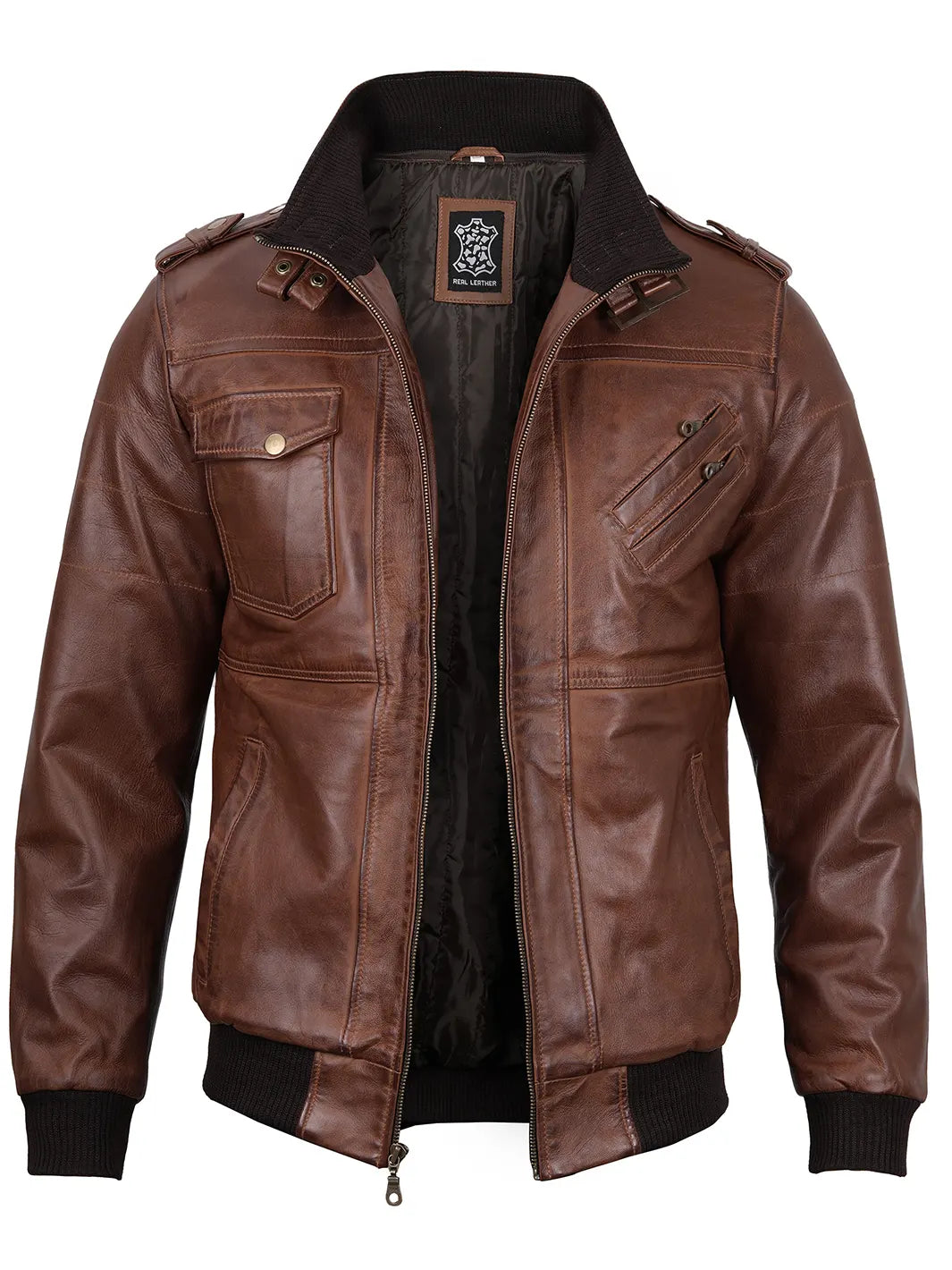 cognac mens hooded jacket