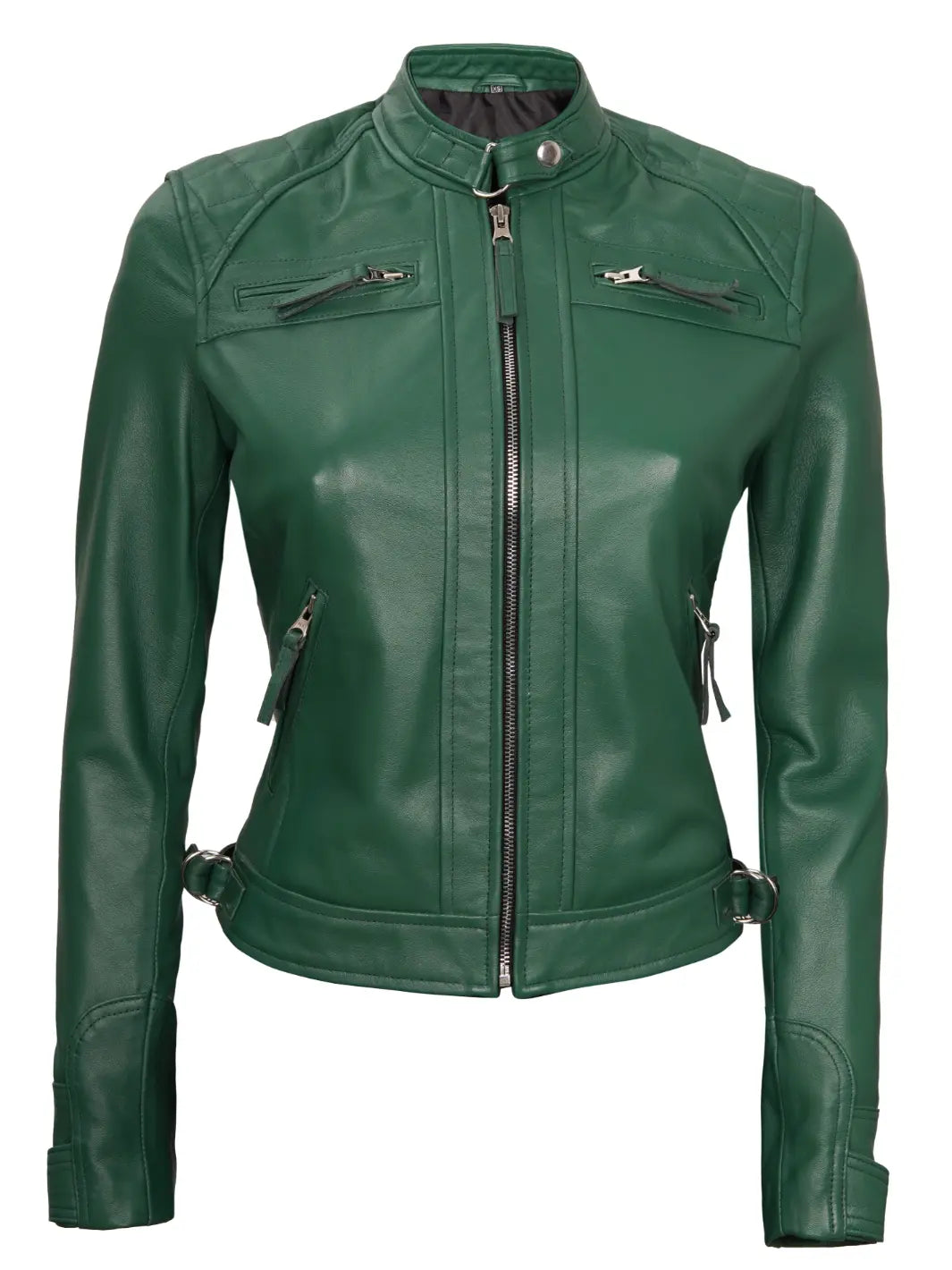 green leather jacket