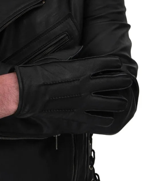 mens black leather glove