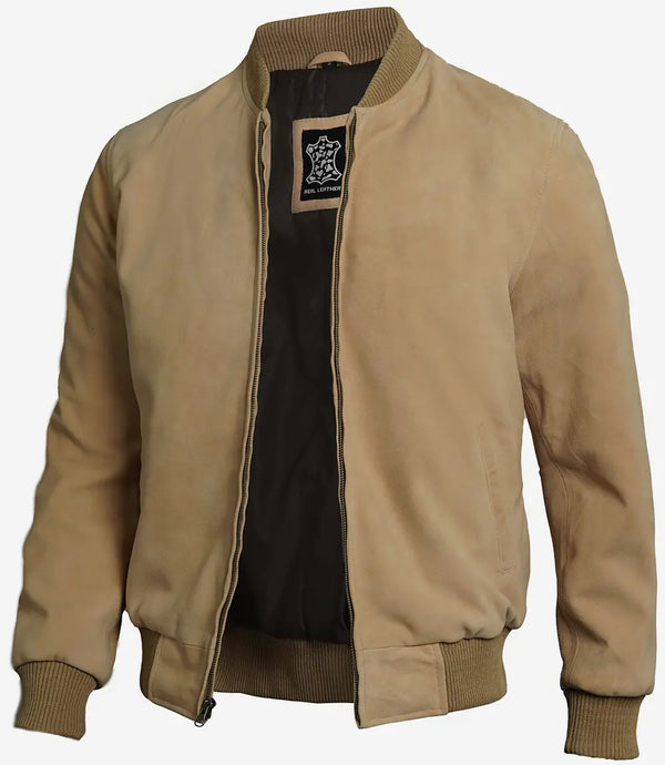 Adamsville Herren Bomberjacke aus Kamelwildleder 