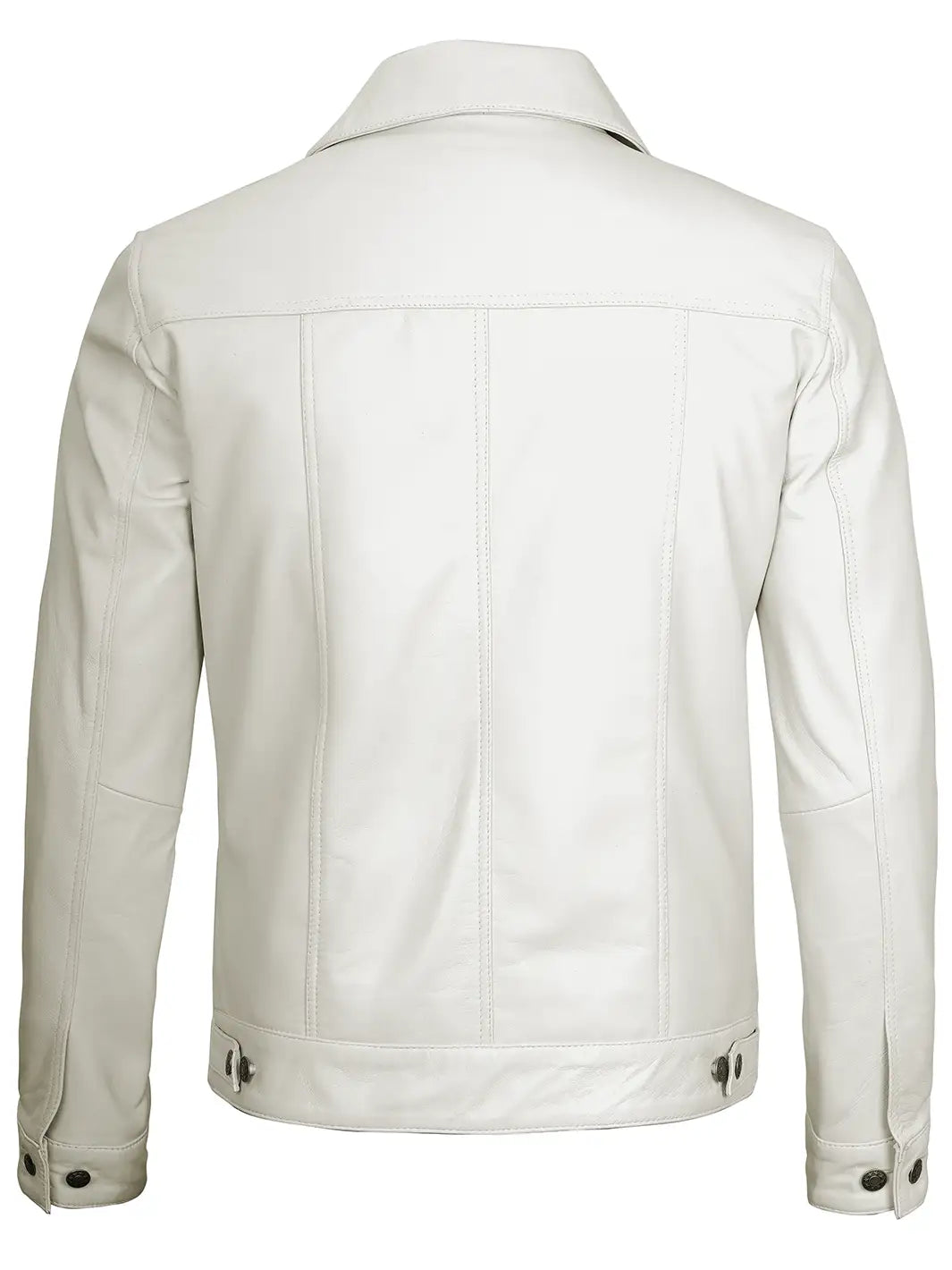 Off white leather jacket for men