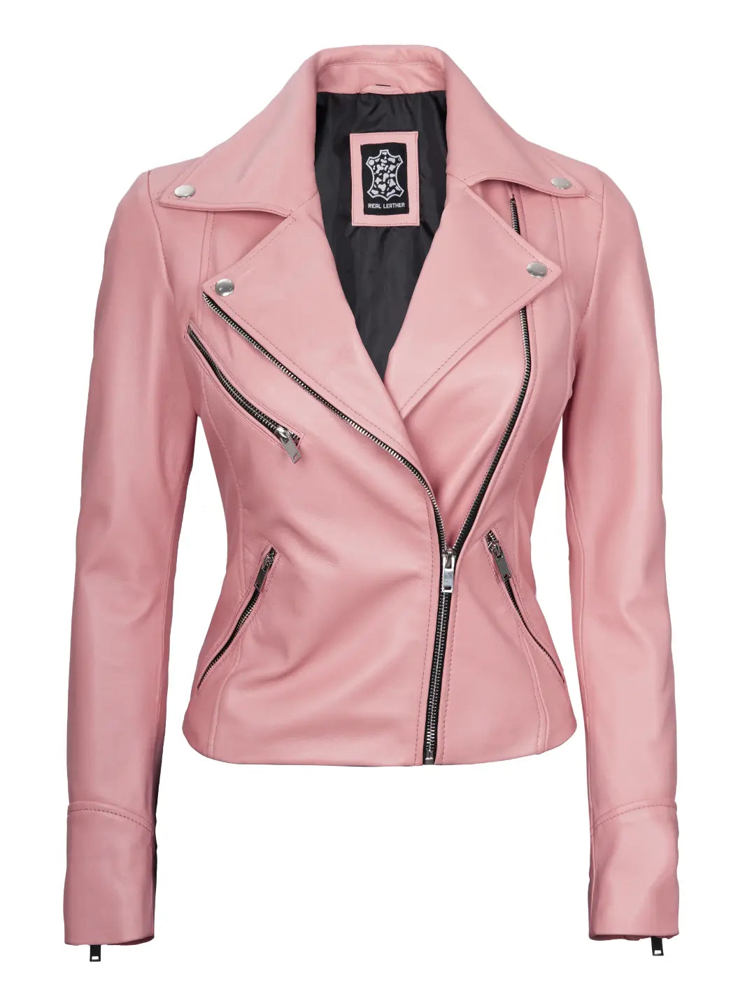 pink leather jacket