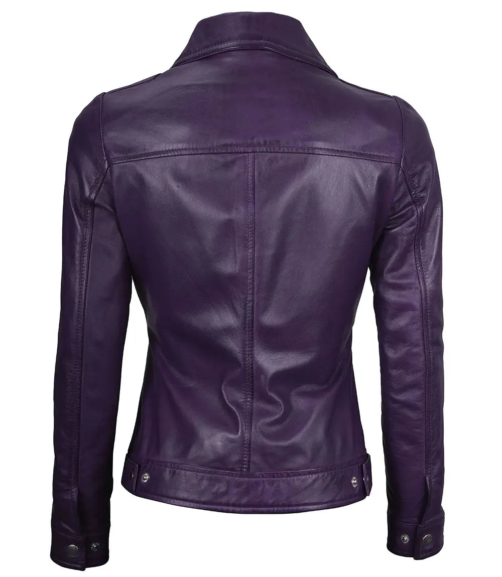 purple leather jose jacket