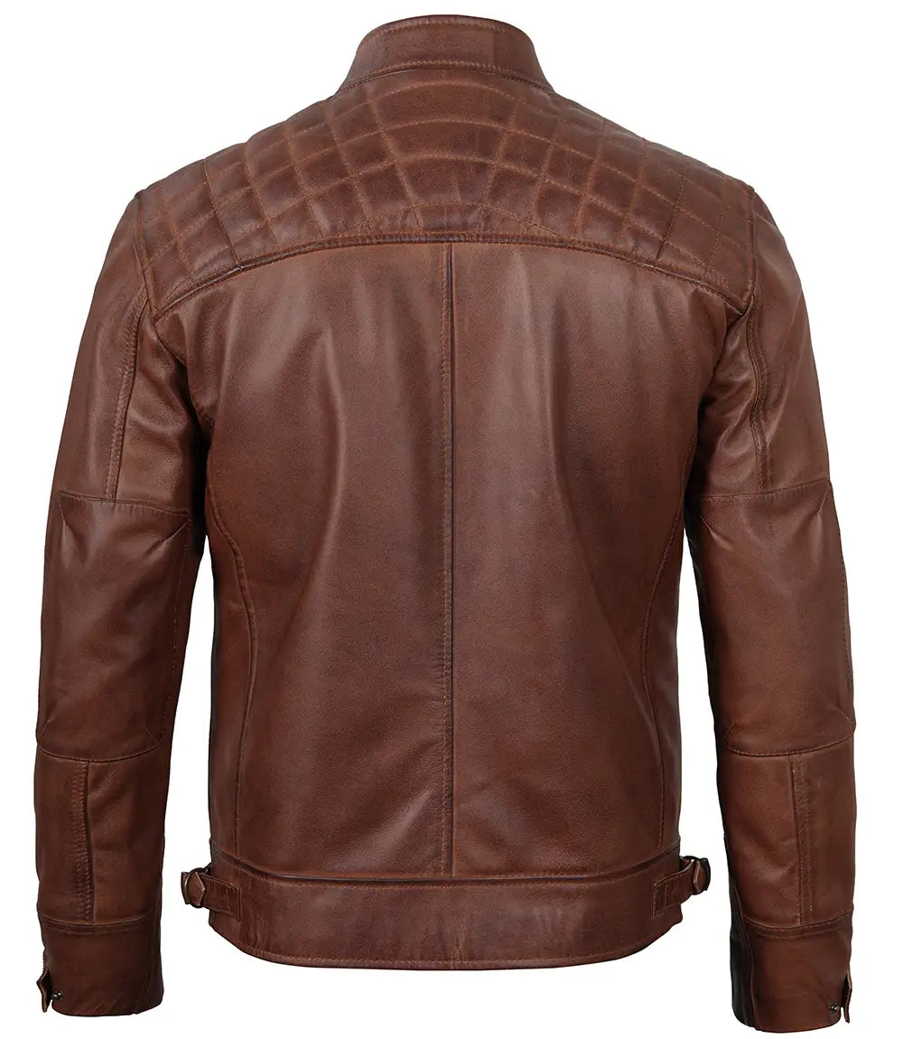 real leather brown jacket