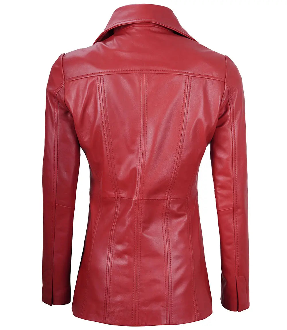 red leather blazer jacket