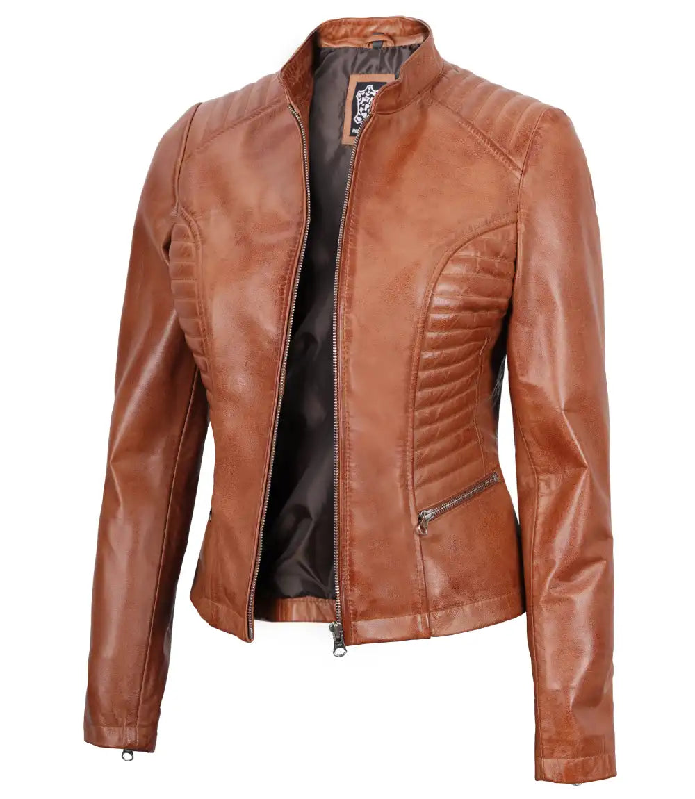 women petite leather jacket