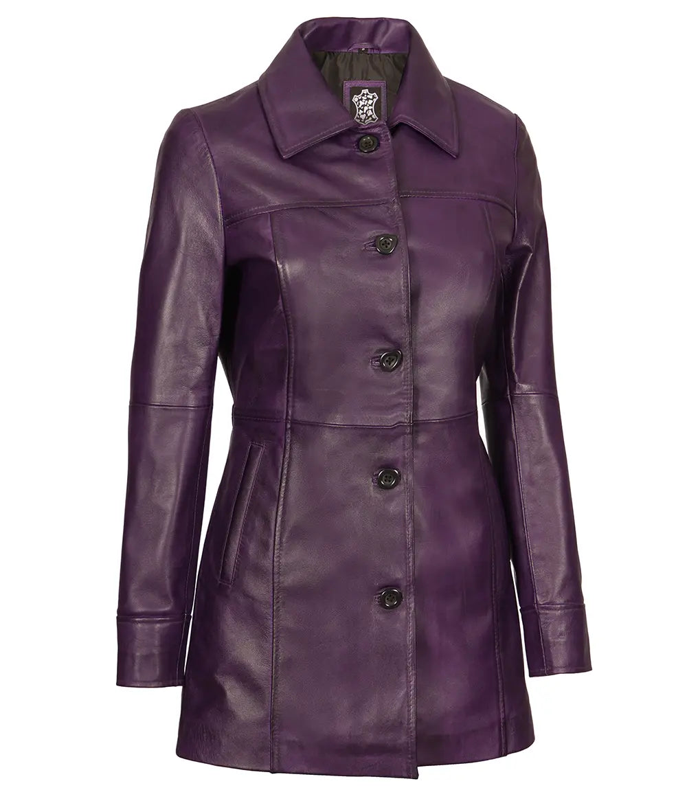 womens leather car coat