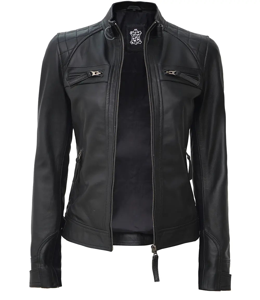 women petite leather jacket