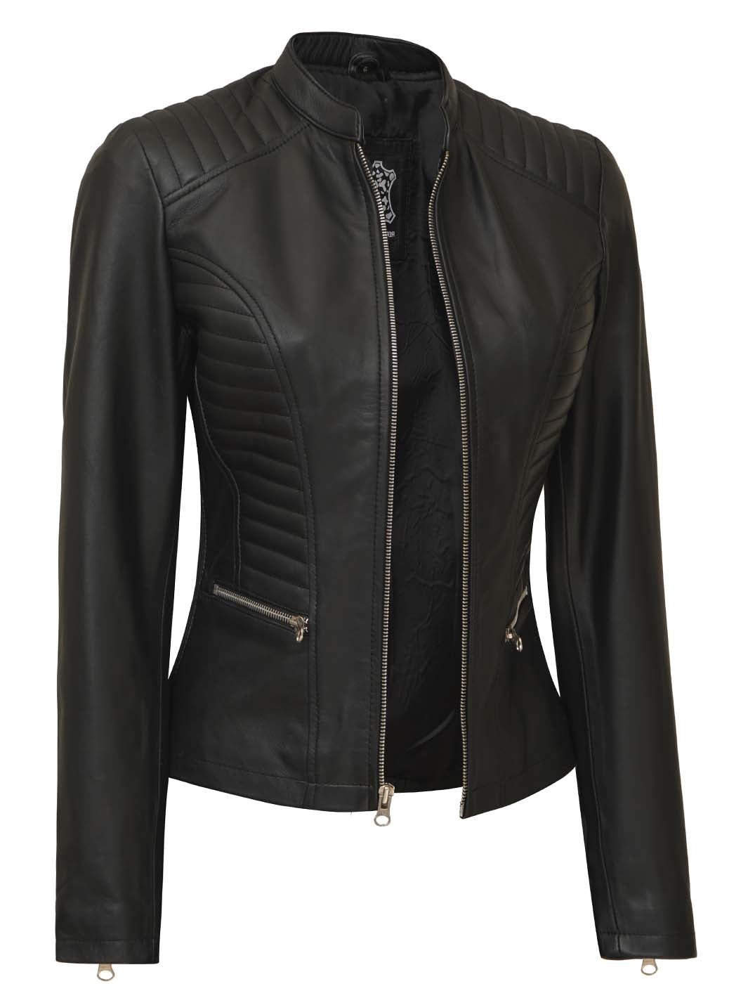 Cafe Racer Leather Jacket for Women