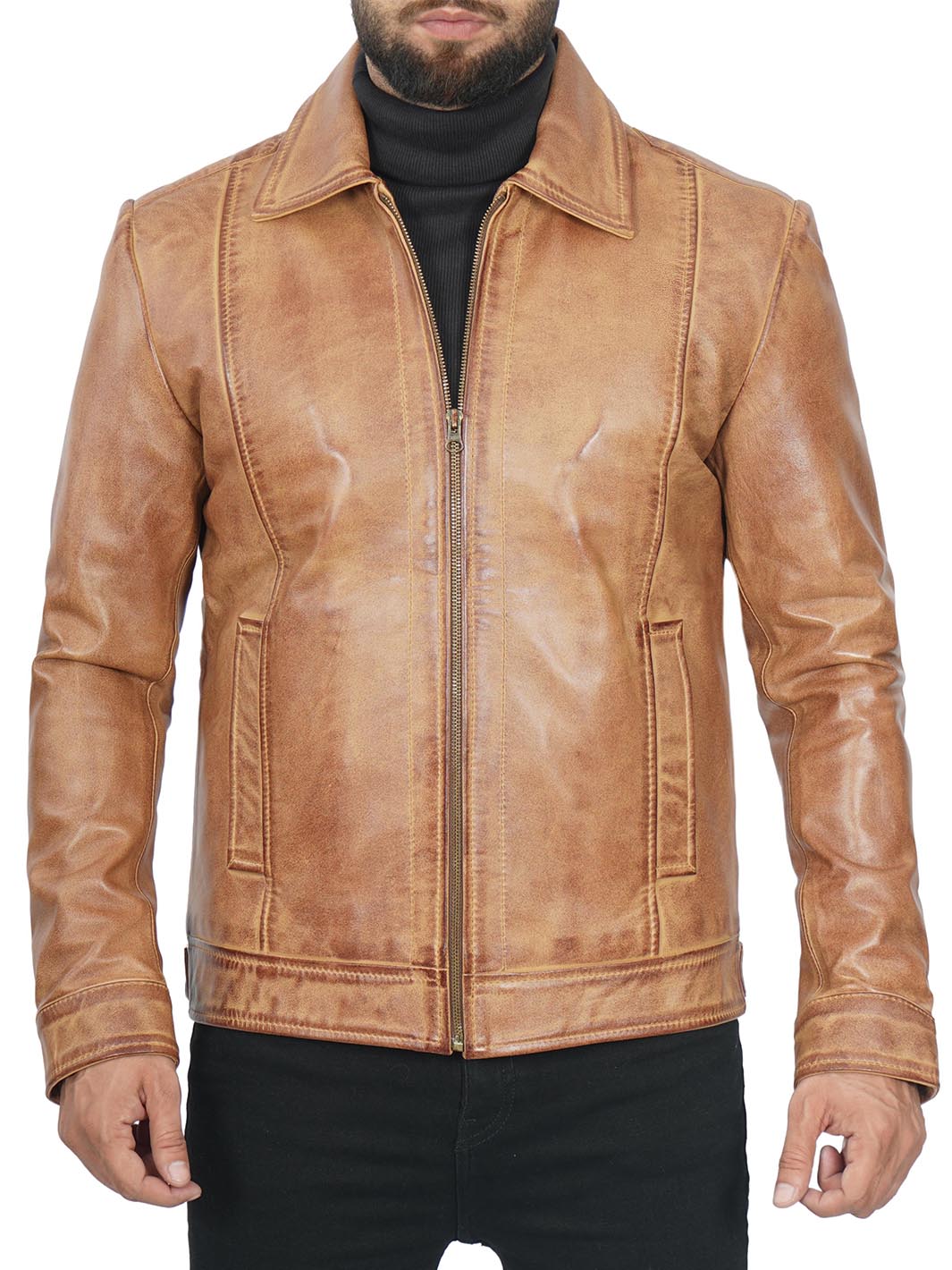 John Wick Camel Mens Brown Leather Jacket