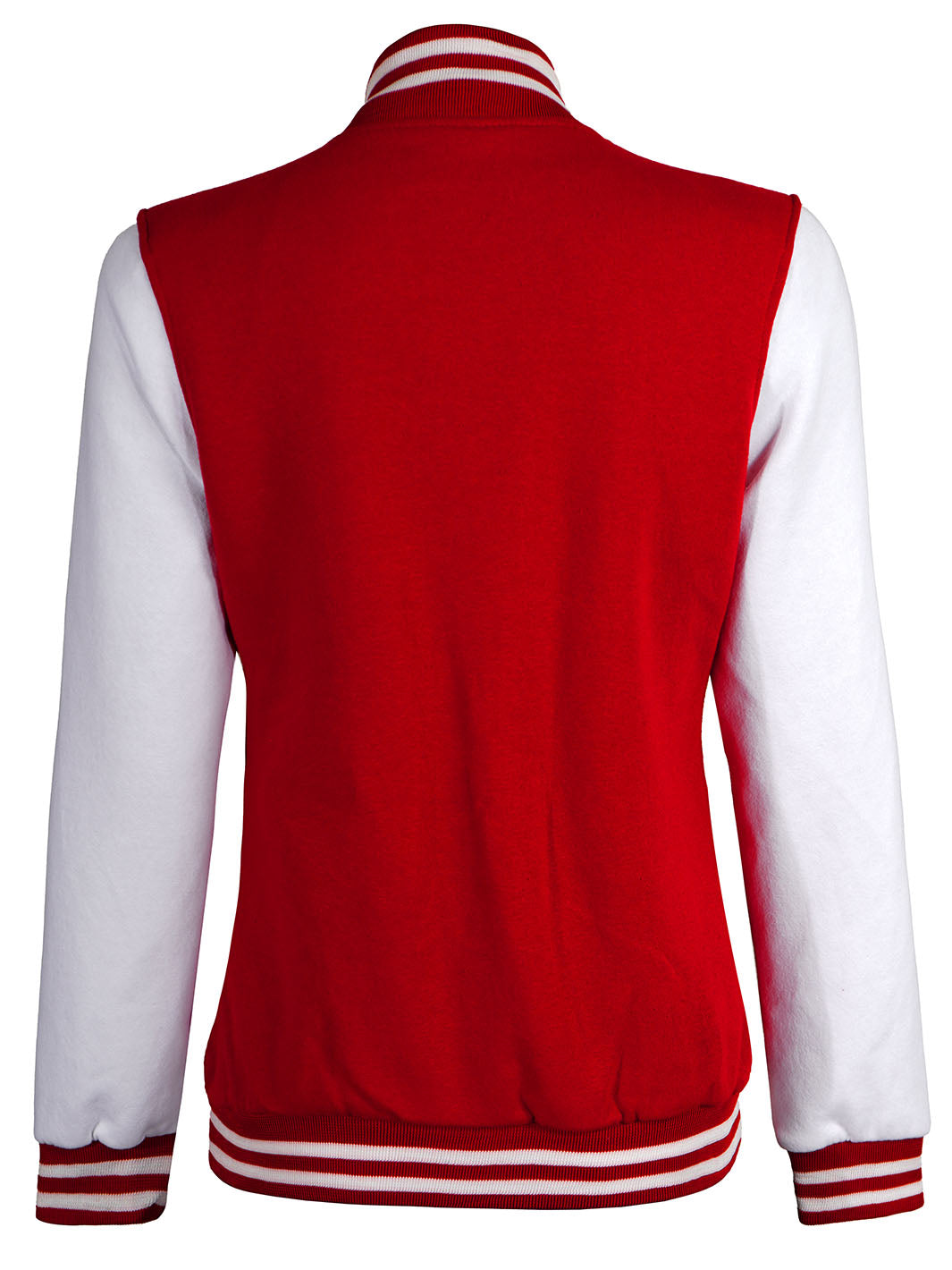 Womens White & Red Plain Varsity