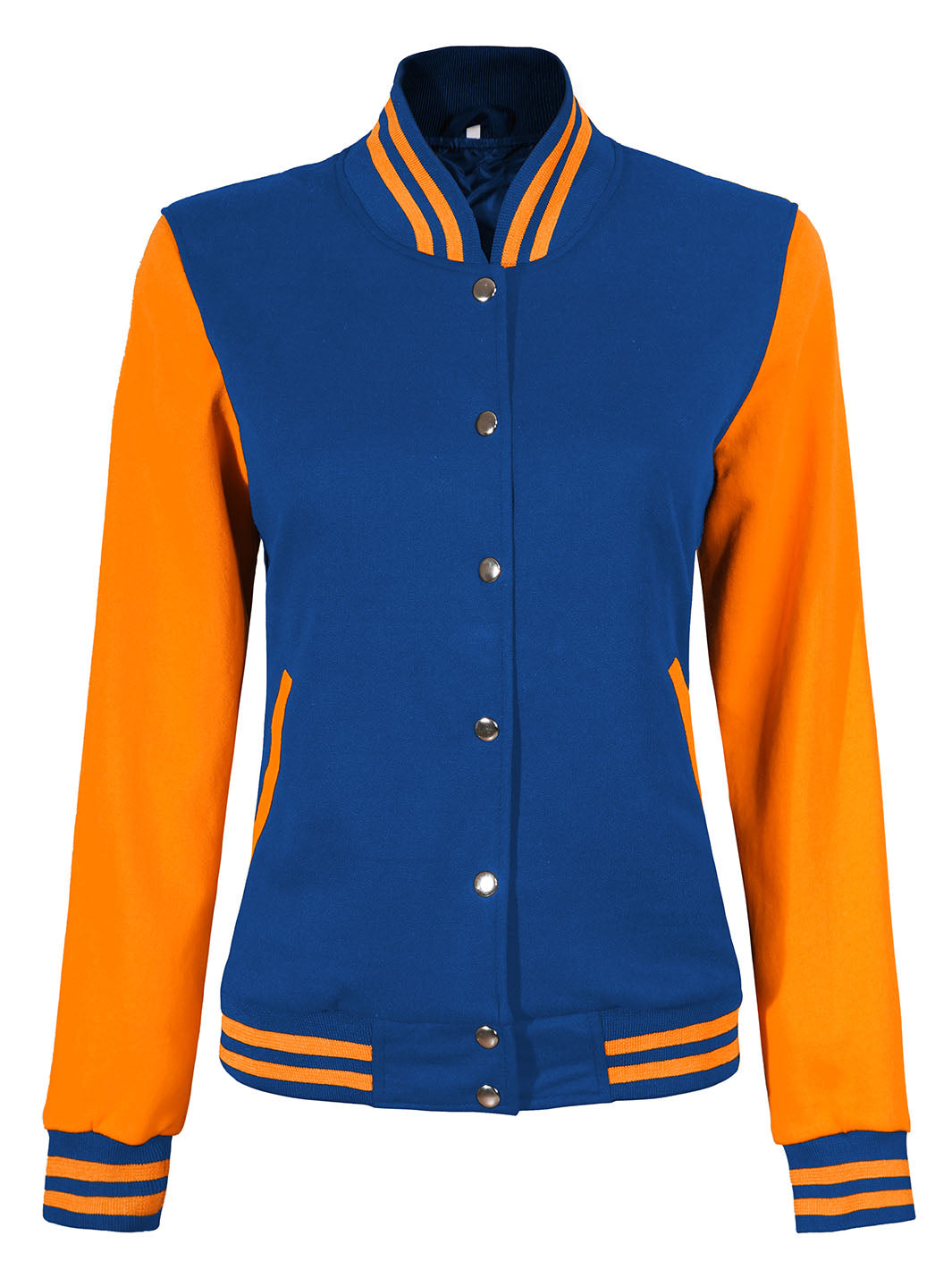 Womens Yellow & Royal Blue Plain Varsity